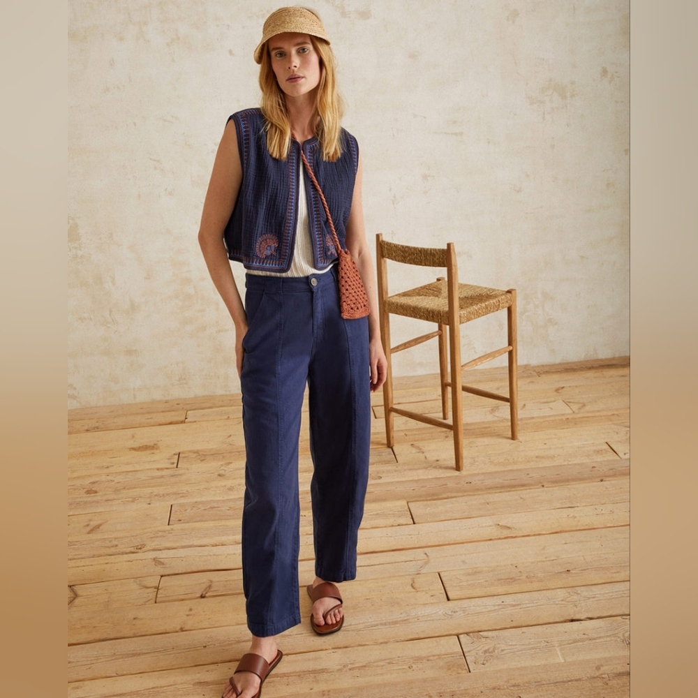 Navy Women's High-Waisted Pants